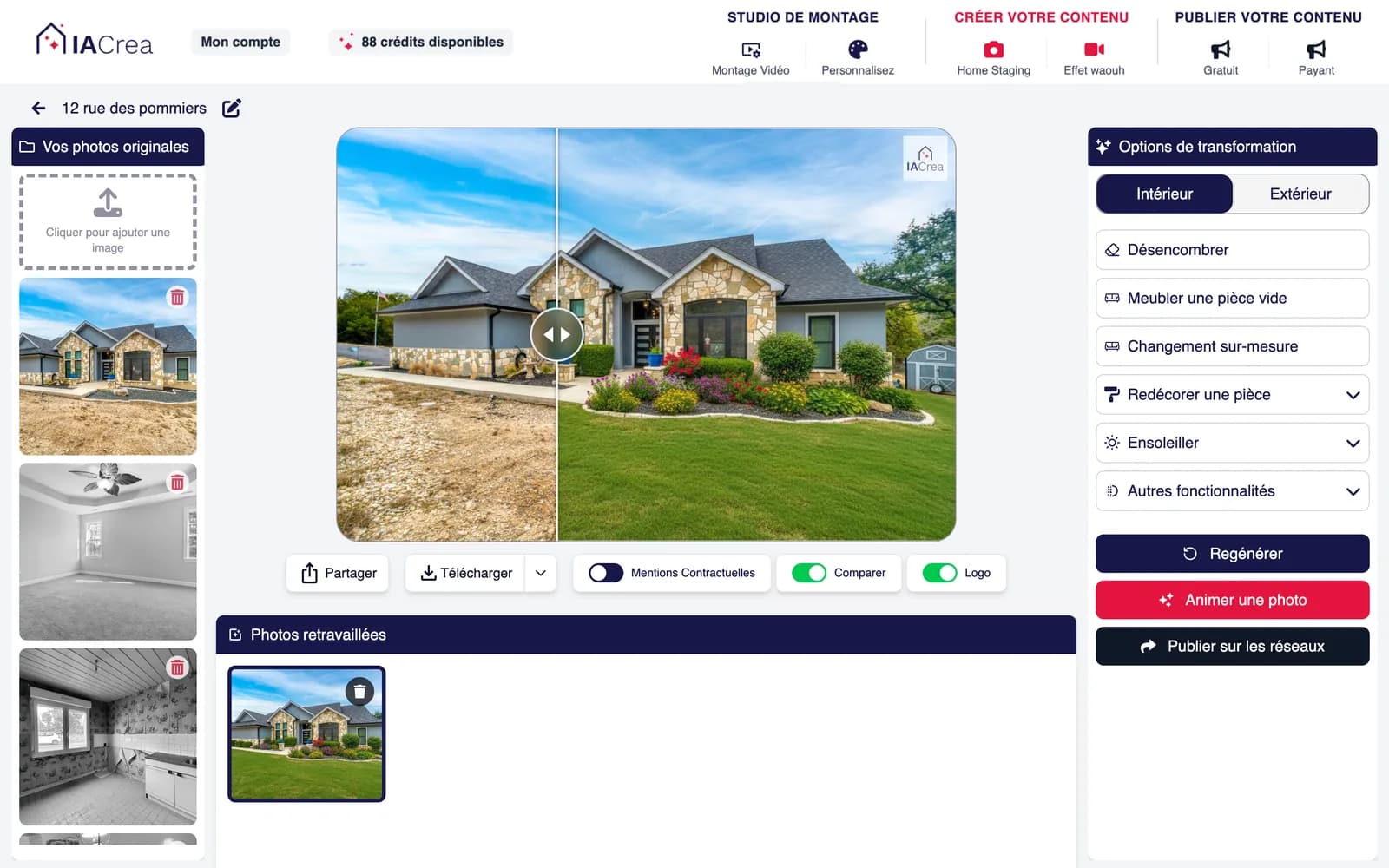 Home staging virtuel par IA, à partir d'une photo