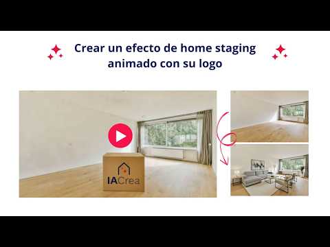Efecto de home staging con su propio logotipo en la estancia